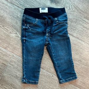 Old Navy baby jeans Size 12-18m Stretch drawstring waist medium wash